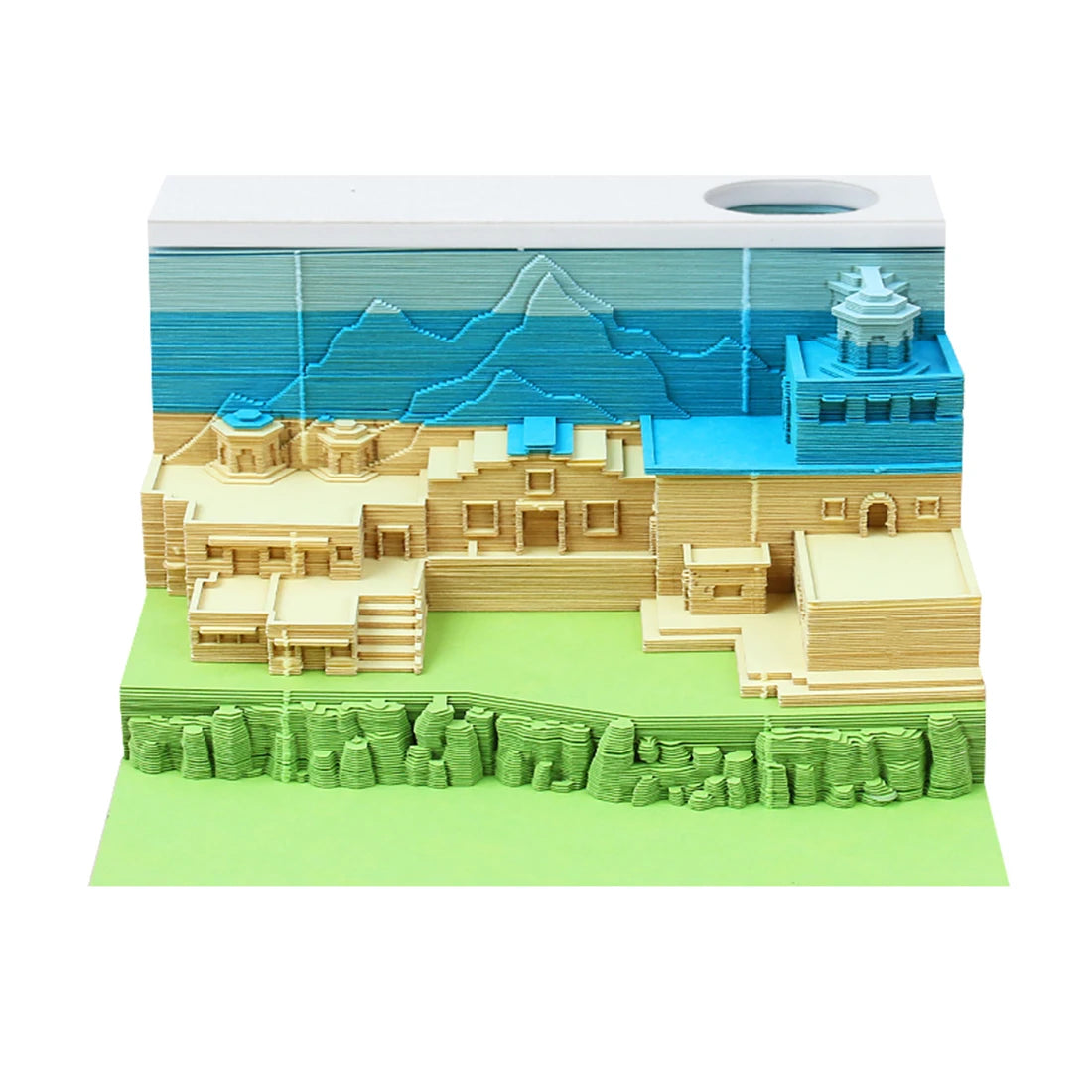 DIY Creative Japan Craft Note Paper Art Building Block 3D Sticky Notes Memo Pads Stickers Creative Riverside Post Notes