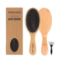 Top Selling Eco Friendly Natural Custom Logo Hair Brush Bamboo Wood Boar Bristle Hair Brush Hair Extension Wig Bamboo Wood Brush