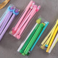 Back to School 6 Cartoon Soft Rubber Head Stationery Cute Pen Boys and Girls Kawaii PVC Box Packing Gel Pen Set