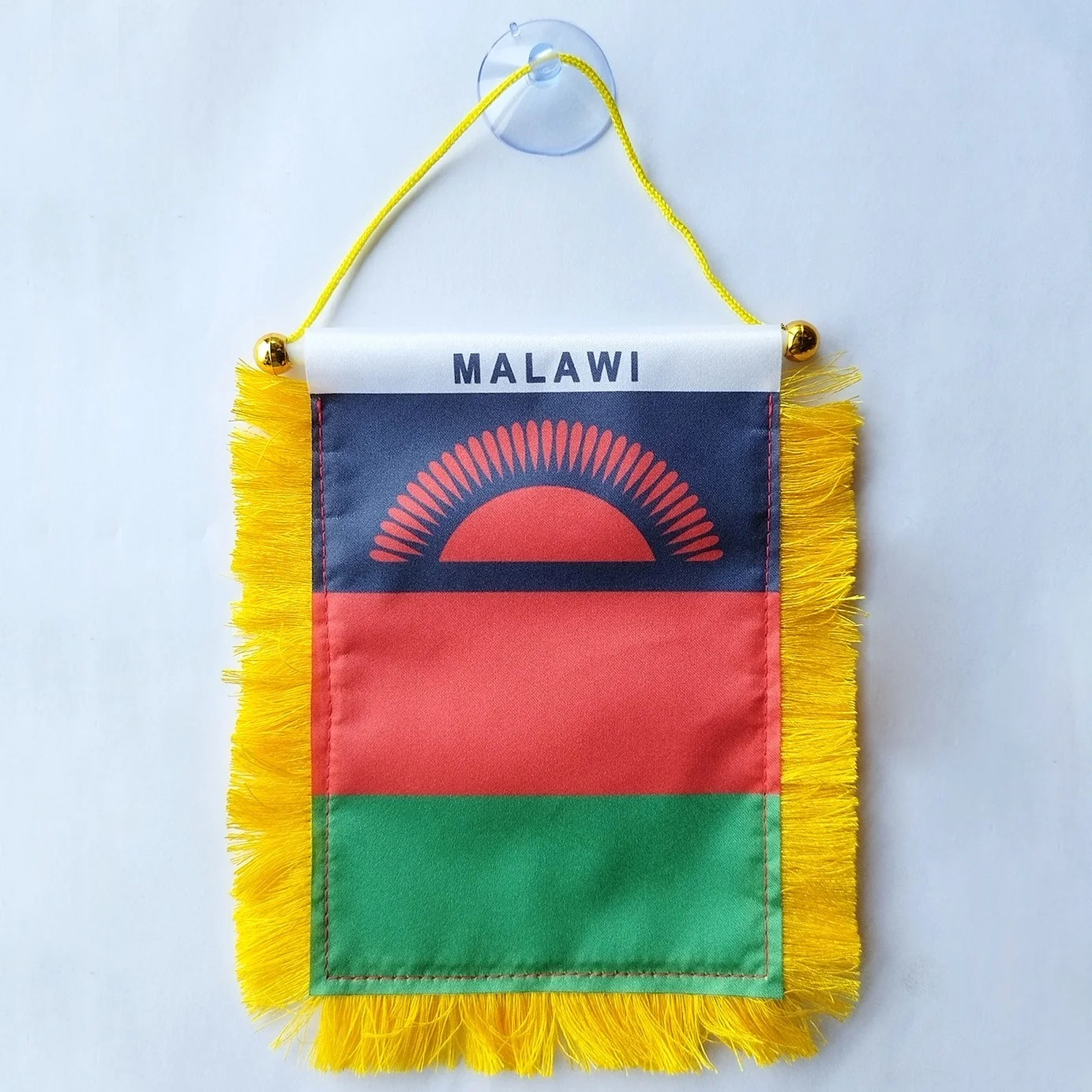 Mini Satin Printed Malawi Flag Pennant for Party Car Decorations and Festival Events Supplies