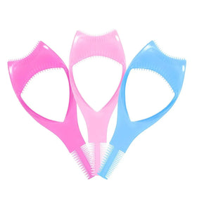11CM Plastic 3 in 1 Eyelash Tool Mascara Shield Guard Applicator Eyelash Curling Comb