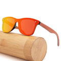 Hot Selling Wooden Sunglasses 2022 Custom Polarized Mirror Wood Sunglasses Bamboo One Piece Rivet Shades