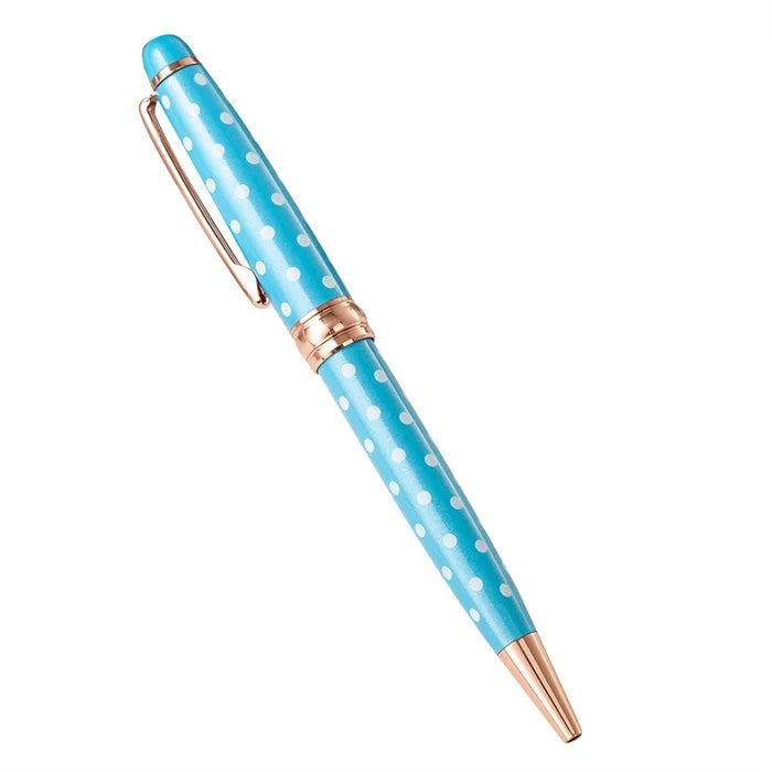 Fashion Polka Dots Golden Metal Barrel Roller Ball Point Pen for Engraving logo