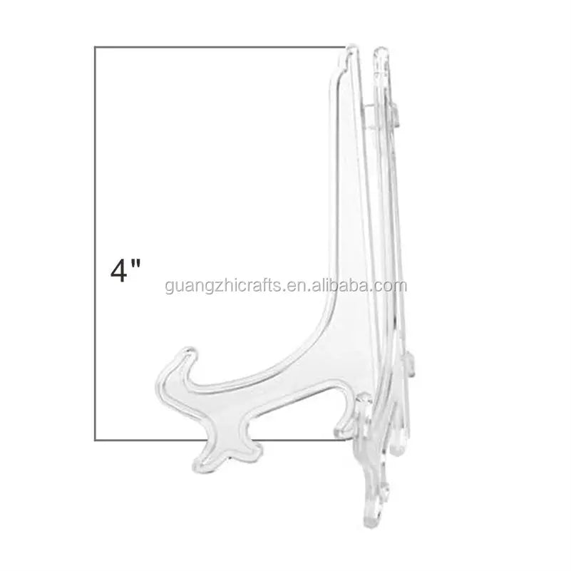 4 Inch Clear Plastic Easels Plate Stands Holders Picture Easel Plastic Easel for Display