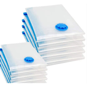Variety Size 80% Space Saving Eco-Friendly Foldable Vacuum Sealer Storage Bags for Clothes Hand-Pump Convenient for Living Room