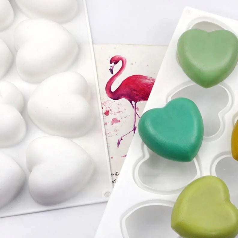 1010 Factory Stock Silicone Soap Mold Cake Mold Silicone Cake Mold Hand Made Soap Candle Mould 8 Hole Heart Sh