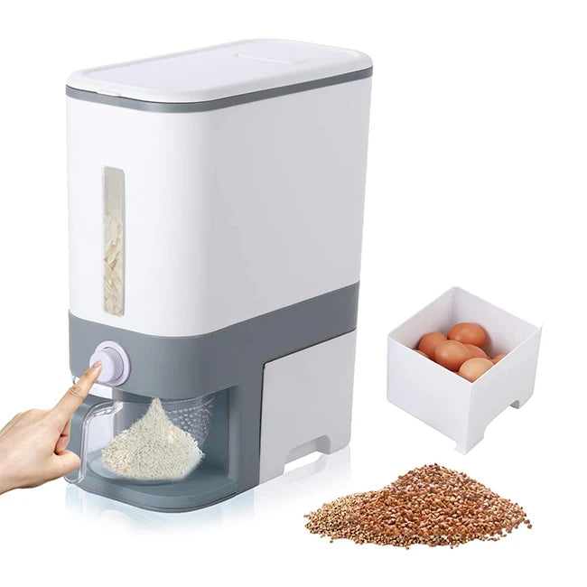 Factory Selling 22 Lbs 10Kg Measuring Cup Dispenser 25 Pounds Rice Storage Container Plastic