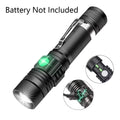 High Power T6 LED Torch Zoomable Camping Flashlight 4 Lighting Modes Multi-Function USB Charger Aluminum Body Beads