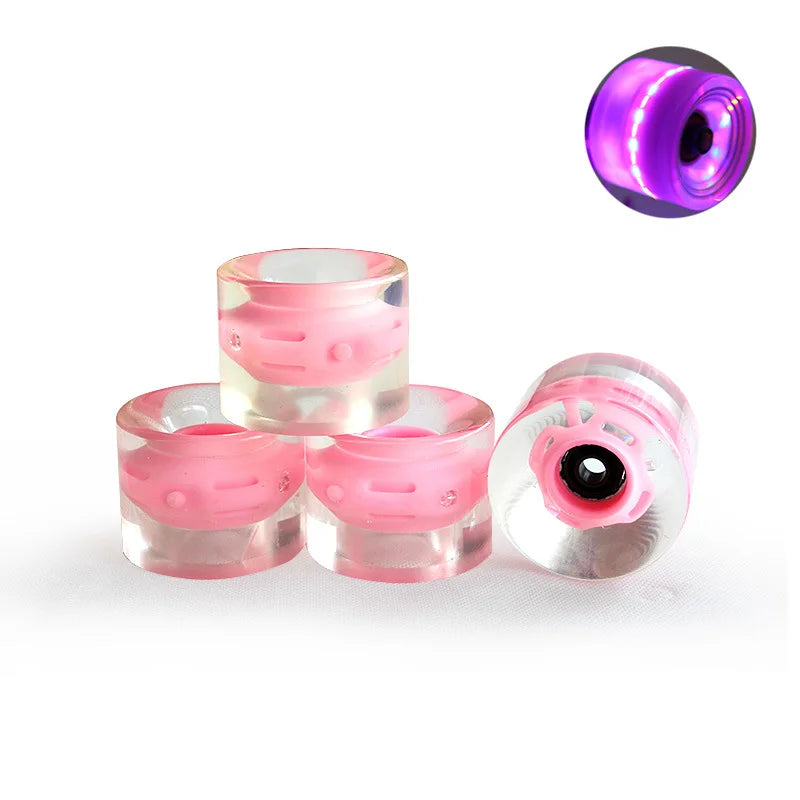 Hot Sales clear Light up Wheels Skateboard PU 60*45mm Skateboard Wheel Surf Skate Led Flashing Light Wheel