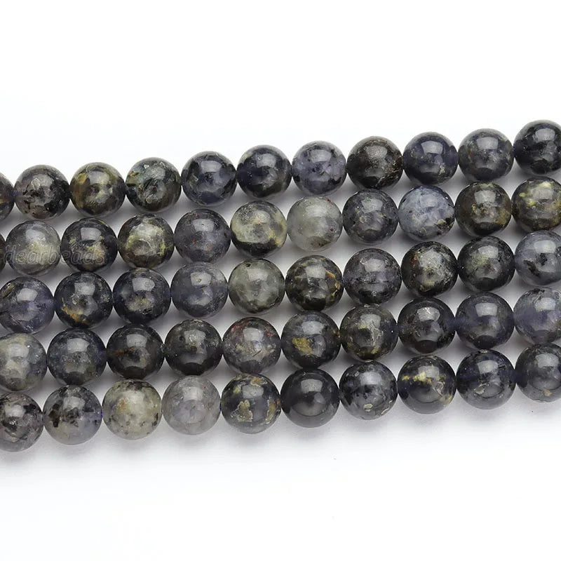 Wholesale Natural Round Iolite Stone Beads Cordierite Gemstone Loose Bead Strand for DIY Jewelry Making 6mm 8mm 10mm