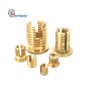 Custom Brass Knurled M2 M2.5 M3 M4 Inserts Self Tapping Threaded Insert Nut for Plastic