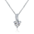 The New Pendant Necklace 8X8Mm Heart White Cz Stone Love Hearts 925 Sterling Silver Women Heart Pendant Necklace