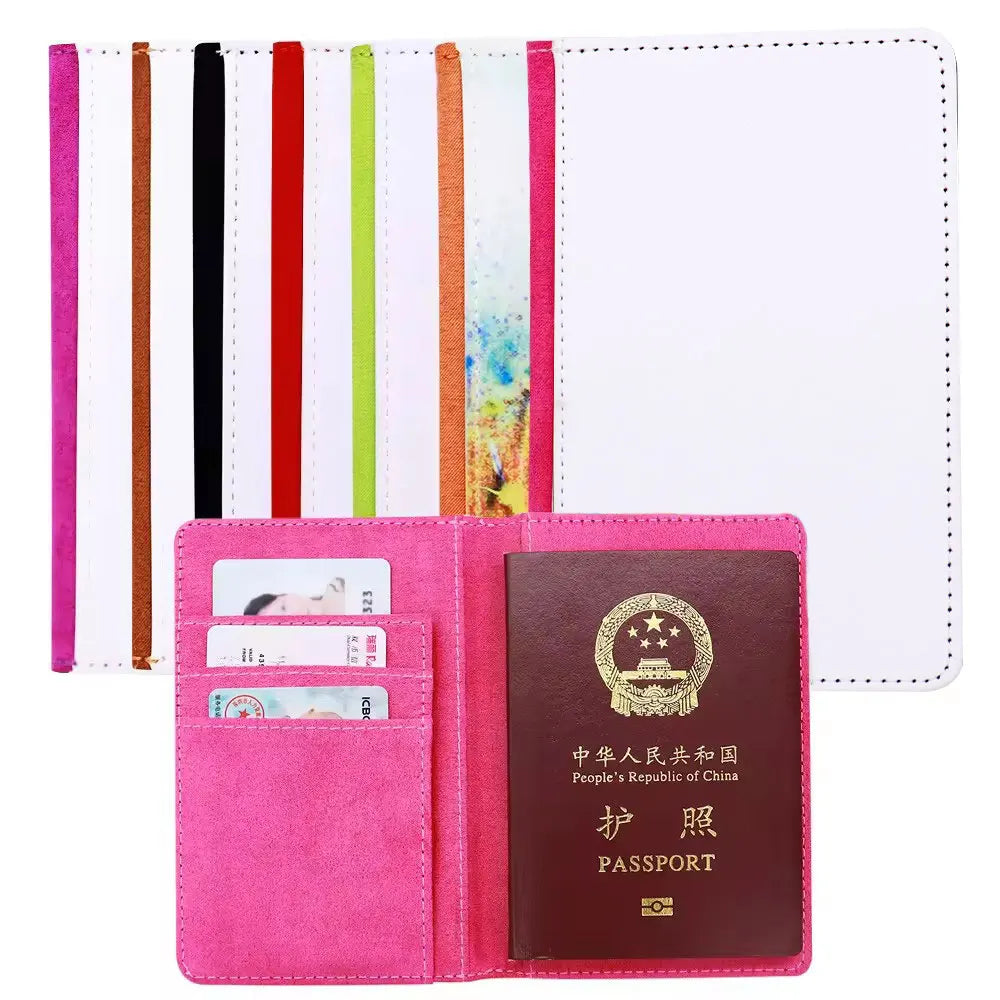 Custom Logo Kids Passport Cover Sublimation Blank Leather Cute Passport Holder for Card Holders