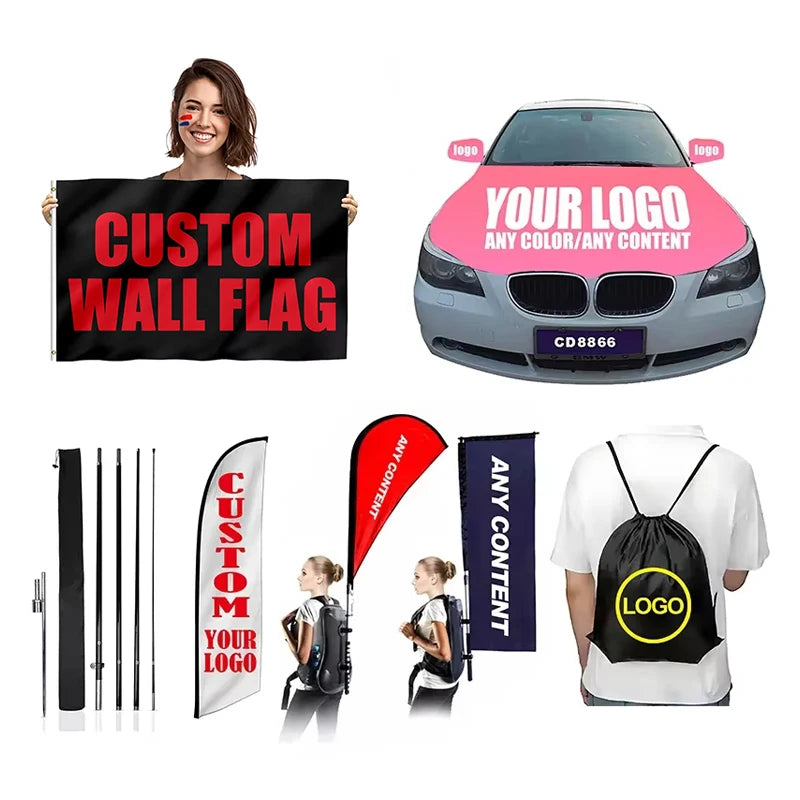 Promotional Making Banners with Custom logo 3x5ft Polyester Digital Printing National Double Sided Custom Flags 3x5ft