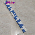 Xmlivet Blue+white Color Patchwork 48" 3 Compartments PU Leather Lockable Snooker Cue Cases for 2pcs 3/4 Snooker Cues