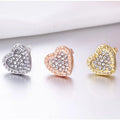 Hot Sale Women's 18K Rose Gold Color Quartz Romantic Fashion Chandelier Earrings Love Heart Shaped Wholesale