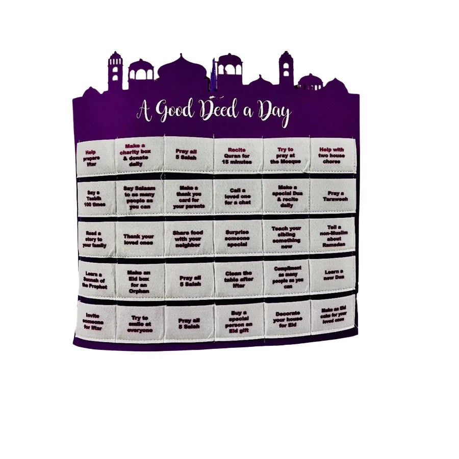 Ourwarm Custom Ramadan Decorations Party Supplies Felt 30 Day Advent Countdown Eid Mubarak Calendar