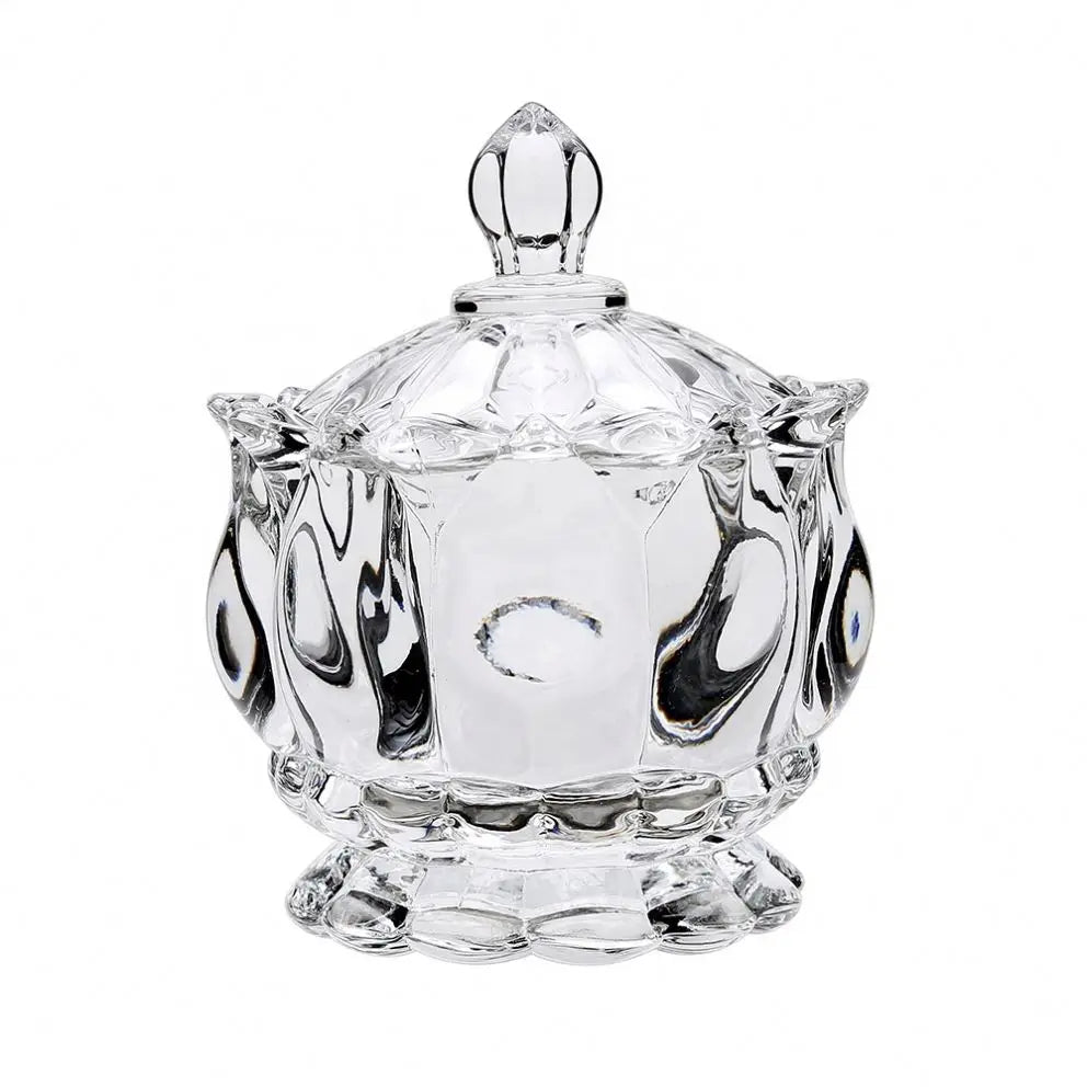 Wholesale Hot Sale Lovely Glass Sugar Candy Box Candy Jar with Lid Glass Candle Jar MegaBDM