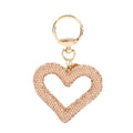 Bling Crystal Bling Rhinestone Heart Keychain Bag Charm Pendant Diamond Key Chains Women Lover Gift Heart Keyring Girly Keychain
