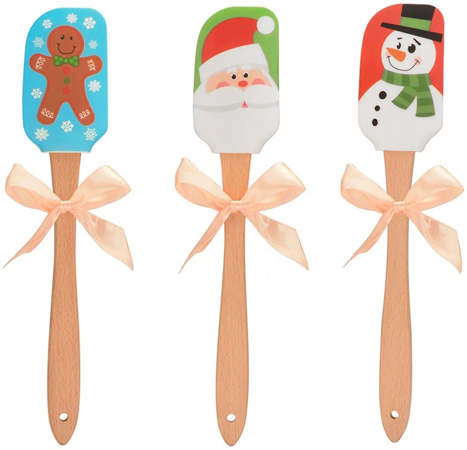 Cute Butter Silicone Cake Cream Spatula Set with Wooden Handle Kitchen Utensil Pastry Tools Baking Scraper Silicone Scraper