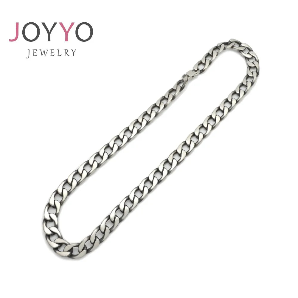 Wholesale Hip Hop Jewelry Silver Plated Curb Necklace Miami Stainless Steel Cuban Link Chain for Men