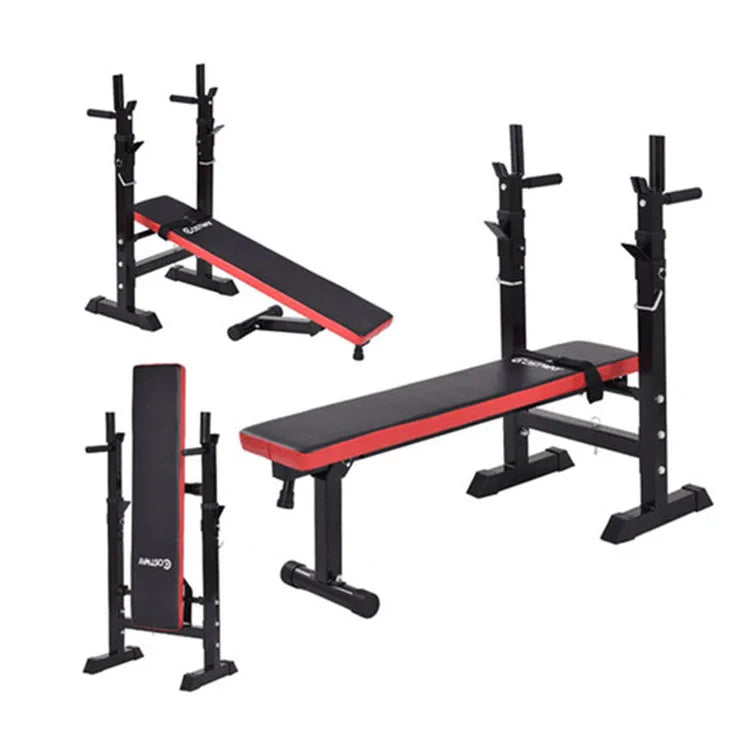 ZJFIT Portable Adjustable Squat Dumbbell Bench Rack Home Training Fitness Gym Workout with Bench Press for Weight Lifting