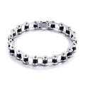 Bike Chain Stainless Steel Bracelet Motorcycle Transmission Chain Bracelet Stainless Steel Silicone Bracelet