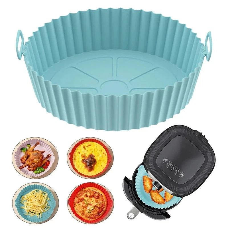 90g Air Fryer Silicone Pot Non-Stick Baking Tray Food Grade Liner for Home Kitchen