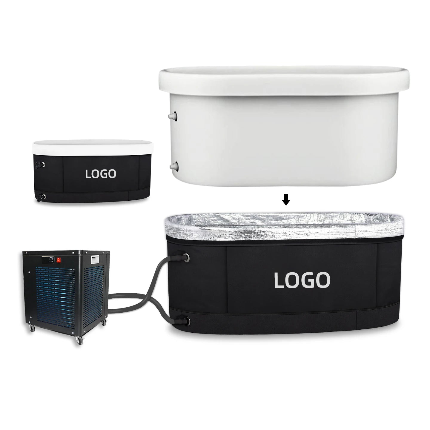 1 HP Water Chiller Cooled Cold Plunge Ice Bath with Accessory Quick Cold Water Cooling Chiller