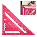 New Color PINK Multi-Function 7/12 Inch Metric/Inch Double System Aluminum Alloy Triangular Scale Ruler for Carpenter