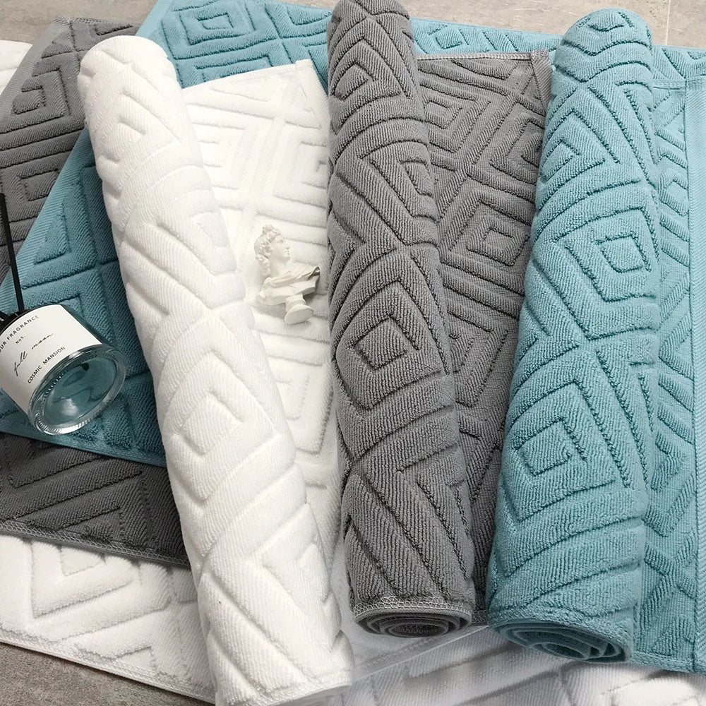 Luxury Bathroom Mat Non Slip Cotton Bath Mat Super Absorbent Bathmat for Hotel and Spa