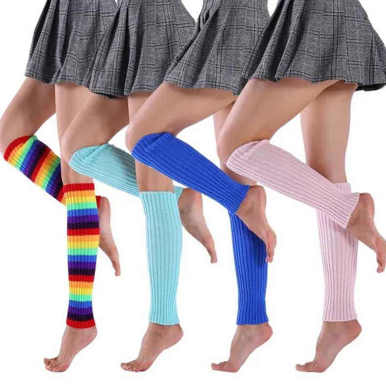 Women Retro Knit Leg Warmers 80s Eighty's Ribbed Wholesale Leg Warmers for Party Sports Dance Leg Warmres