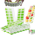 LEDUN Hot Sale Food Grade Easy Release Silicone Cube Ice Cube Molds 14 Ice Tray Stackable Durable Ice Cube Tray With Lid