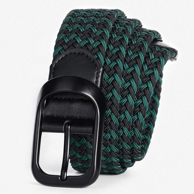 Wholesale Stretchy Adjustable Unisex Elastic Braided Woven Elastic Stretch Golf Men Belt With Pin Buckle