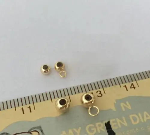 14k Gold Filled Beads Stopper Beads for Jewelry Making Round DIY Golden 901346