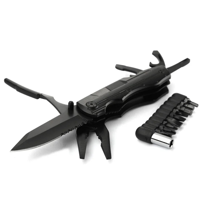 LONSDOW Portable Universal Purpose Pliers Serrated Knife Outdoor Combination Tool Foldable Survival Pocket Knives
