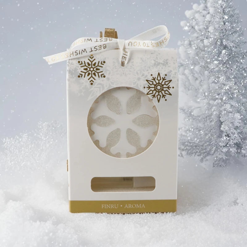 Christmas Gift Snowflake Flower Scented Ceramic Air Freshener White Plaster Aroma Stone Fragrance Essential Oil Diffuser