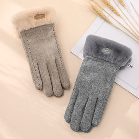 New Style Custom Ladies Fleece Knitted Mittens Thermal Touch Screen Warm Winter Women Wool Gloves