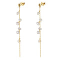 925 Sterling Silver Natural Freshwater Pearl Drop Earring String Pearls Dangle Fine Jewelry Earrings for Women