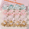 Sweet Romantic 30mm Colorful Acrylic Pearl Flower Button Patch DIY Hair Clips Findings