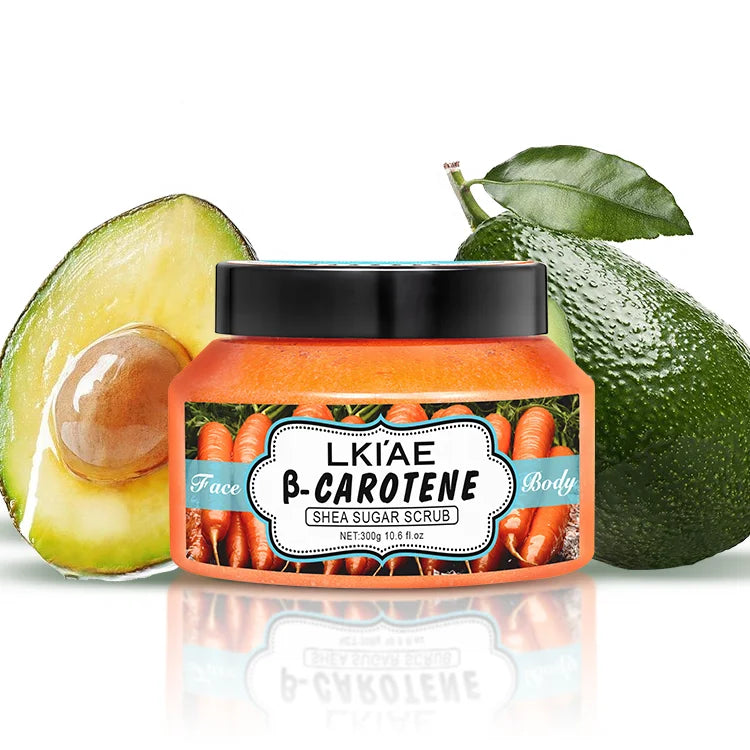 Private Label Organic Avocado Sugar Brightening and Moisturizing Exfoliator Bath Salt Body Scrub for Normal Skin