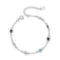 Merryshine 925 Silver Heart Niche Design Luxury Zircon Best Friend Gift Wedding Rainbow Hand Jewelry Bracelet for Women