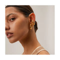 ERESI Fashion Jewelry 18K PVD Gold Plated Hollow Cuff Earring Stainless Steel Hollow Big Chunky Ear Clip for Girls