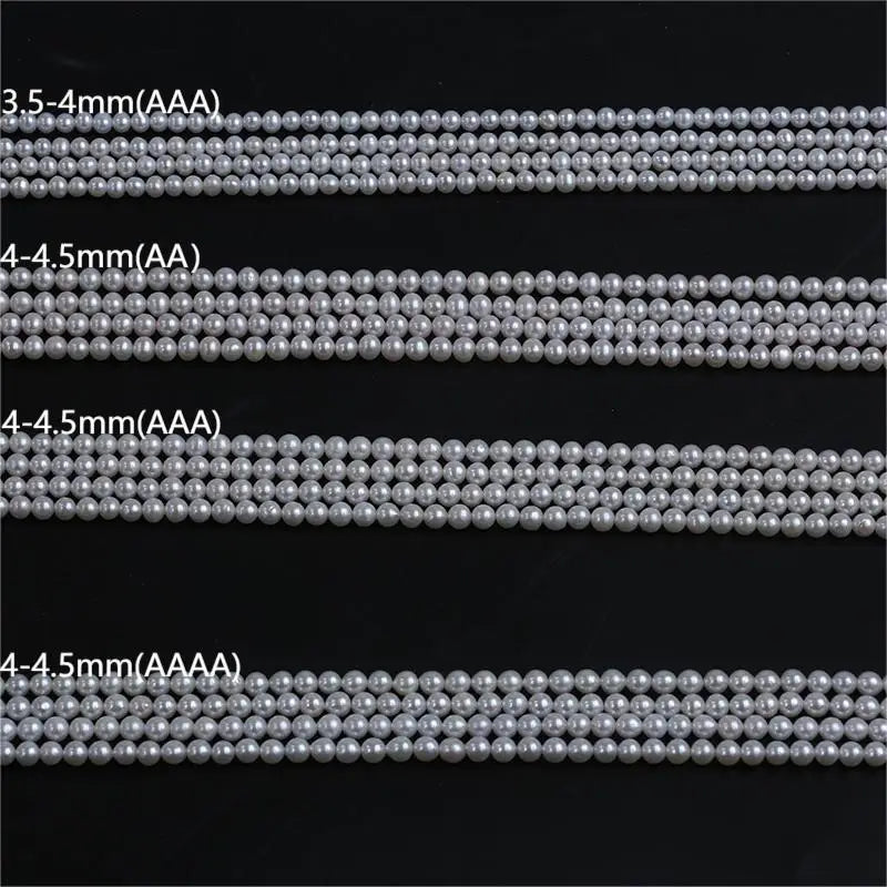 Zhuji Wholesale Natural White 3.5-4mm 4-4.5mm round Freshwater Pearl Strands Loose Pearls