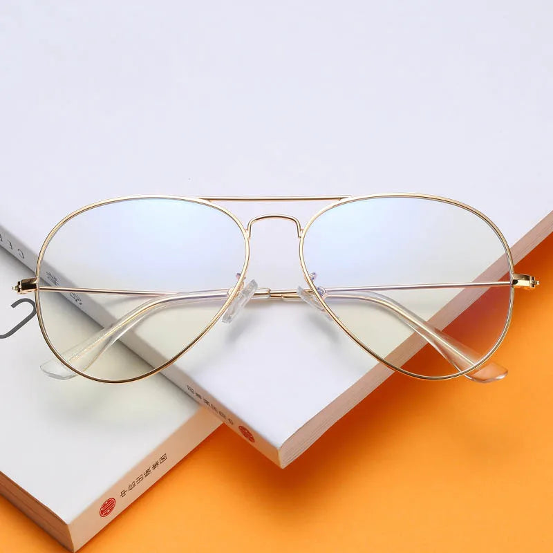 Best Selling Spectacle Blue Light Glasses Custom Classic Metal Eyeglass Frames for Men Women