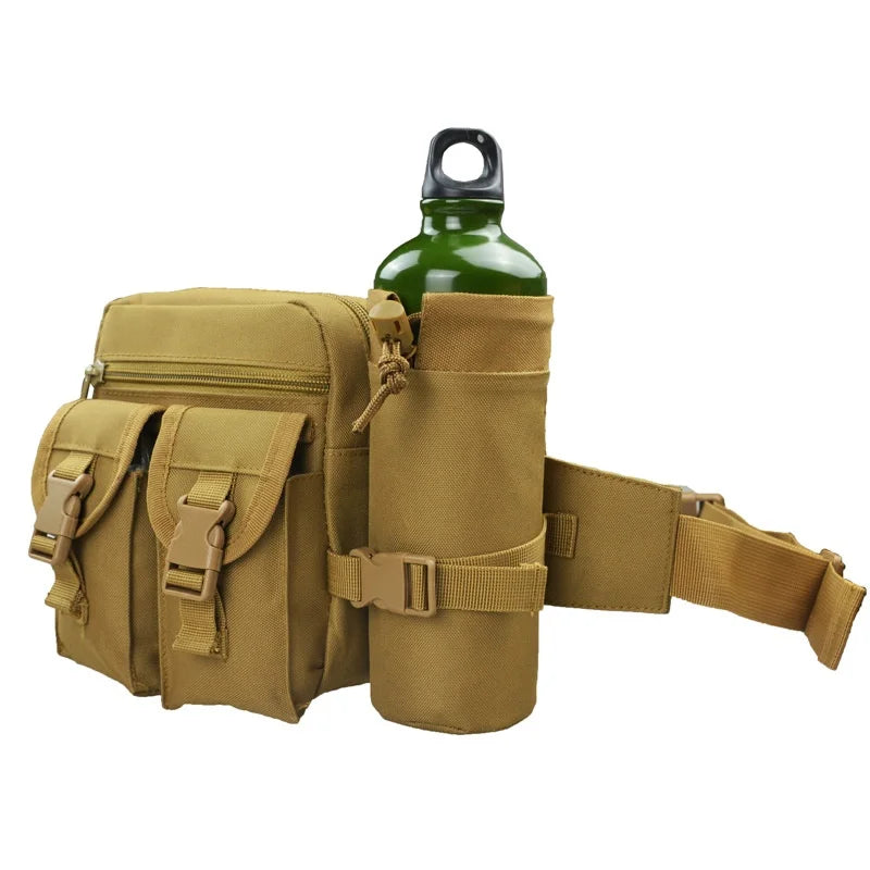 Custom Logo Tactical Crossbody Camouflage Oxford Barrel-shaped Waist Bag Waterproof Outdoor Sports Zipper Personal Anti-Theft
