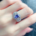 Fashion Classic Oval Cut 925 Sterling Silver Natural Tanzanite Gemstone Wedding Rings for Women Free Shipping China Wholesale