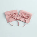 8x8cm Pink Custom Logo Suede Microfiber Luxury Lightweight Jewelry Gift Packaging Pouch with Rope Small MOQ 100