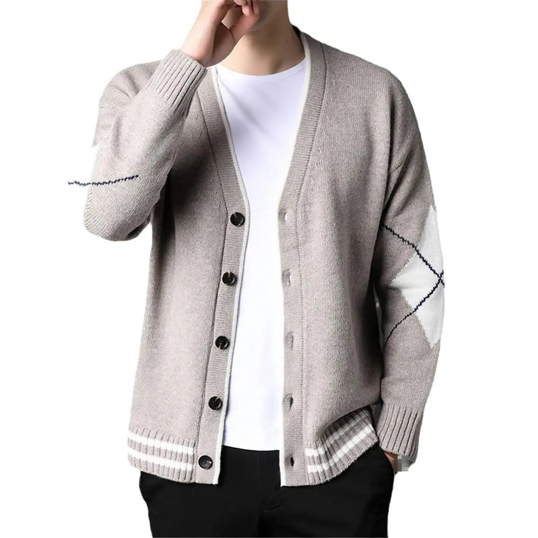Ottoknit Korean Style Cardigan for Men Lightweight Open Front Casual Knitwear