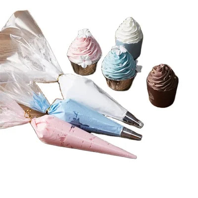 Clear Small 20 Pcs Set 16 Inch Baking Decorating Tool Plastic Custom Printed Cake Cream Icing Piping Disposable Pastry Bags